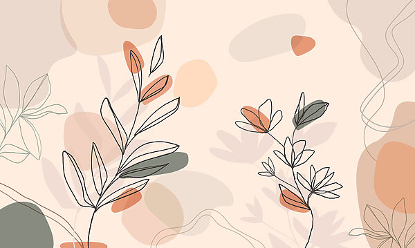 Zeichnung von Blättern und Blumen Zeichnung von Blättern und Blumen