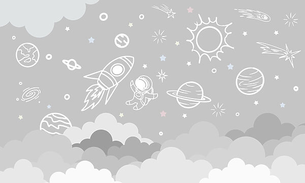 Weltraumszene mit Wolken und Sternen Weltraumszene mit Wolken und Sternen