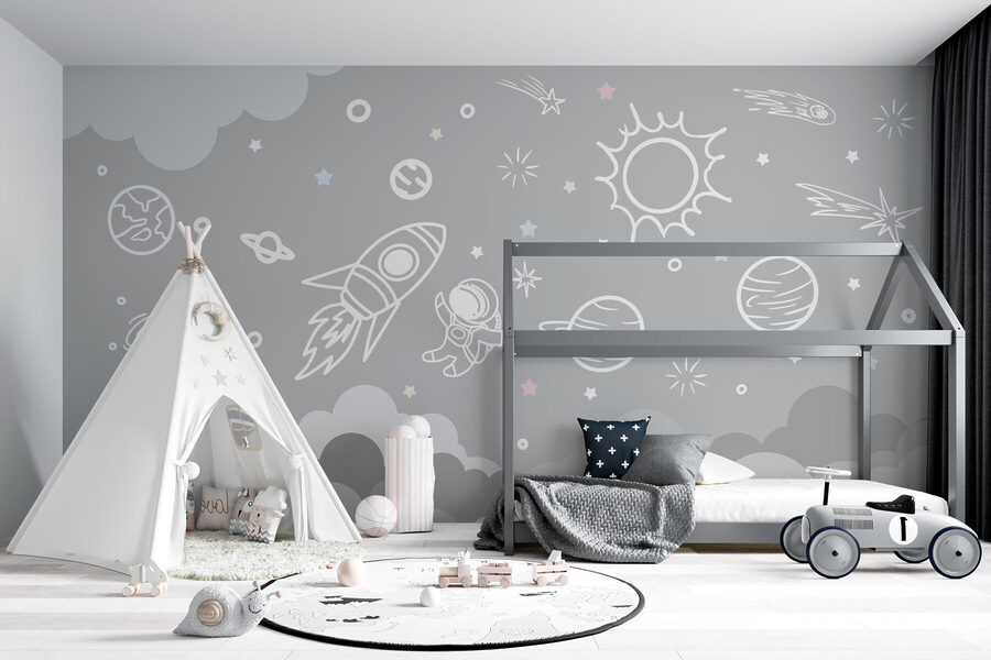 Weltraumszene mit Wolken und Sternen Weltraumszene mit Wolken und Sternen