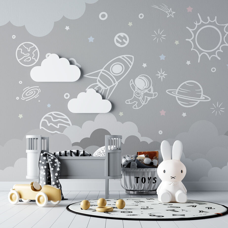 Weltraumszene mit Wolken und Sternen Weltraumszene mit Wolken und Sternen