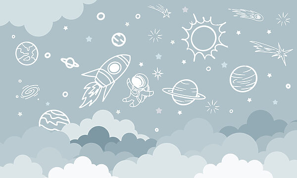 Weltraumszene mit Wolken und Sternen Weltraumszene mit Wolken und Sternen