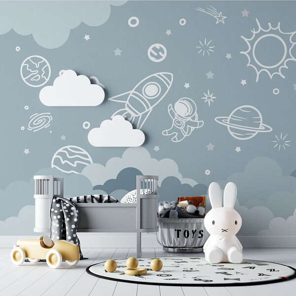 Weltraumszene mit Wolken und Sternen Weltraumszene mit Wolken und Sternen