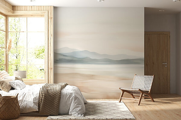 Landschaft mit Hügeln und Nebel Landschaft mit Hügeln und Nebel