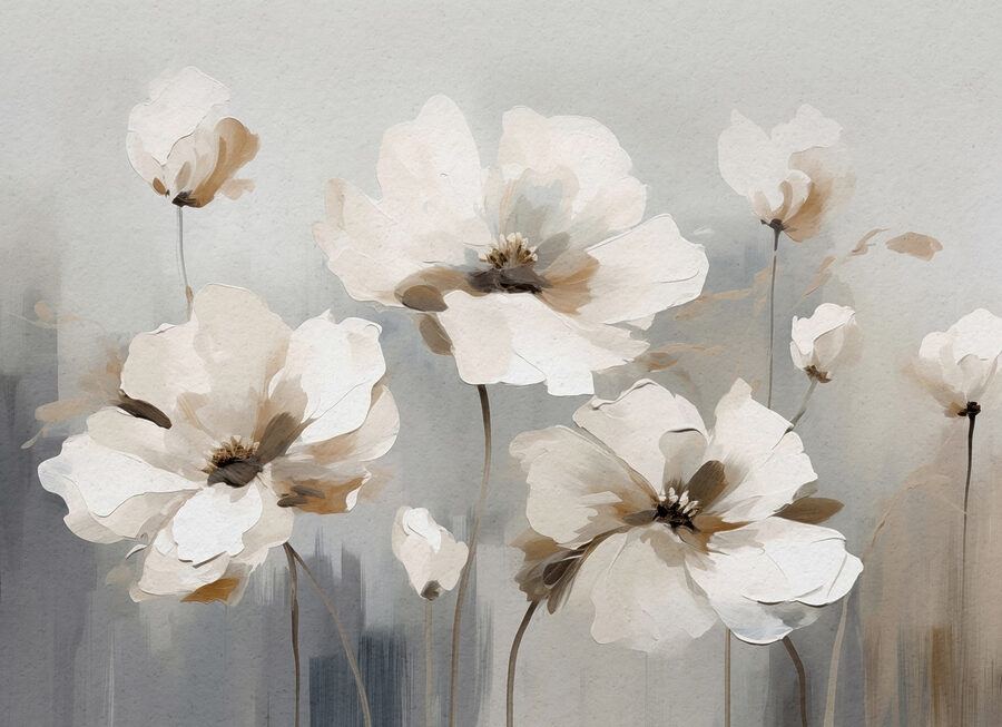 Malerei von weißen Blumen