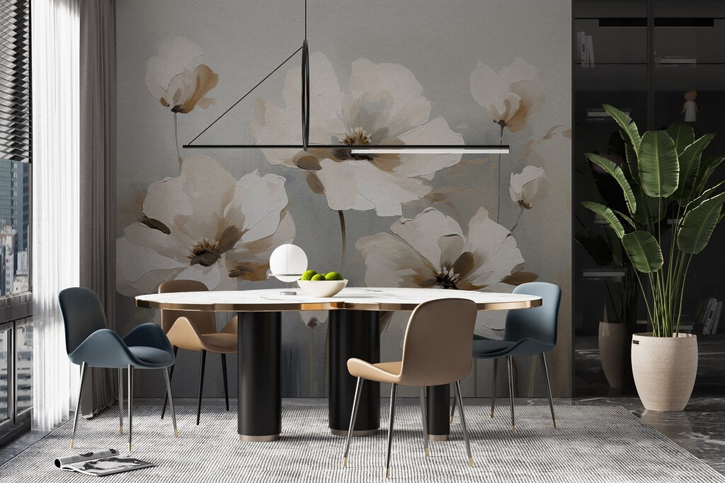 Painting of white flowers