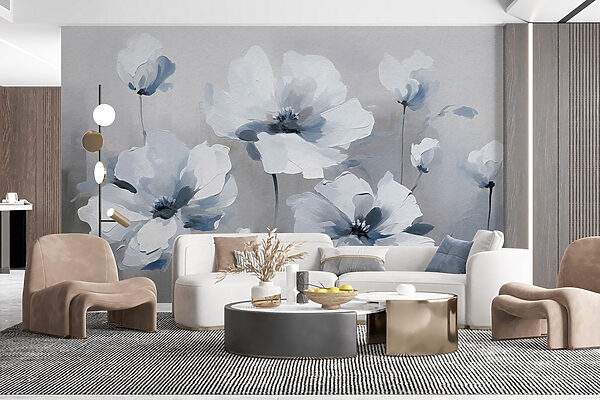 Malerei von weißen Blumen Malerei von weißen Blumen