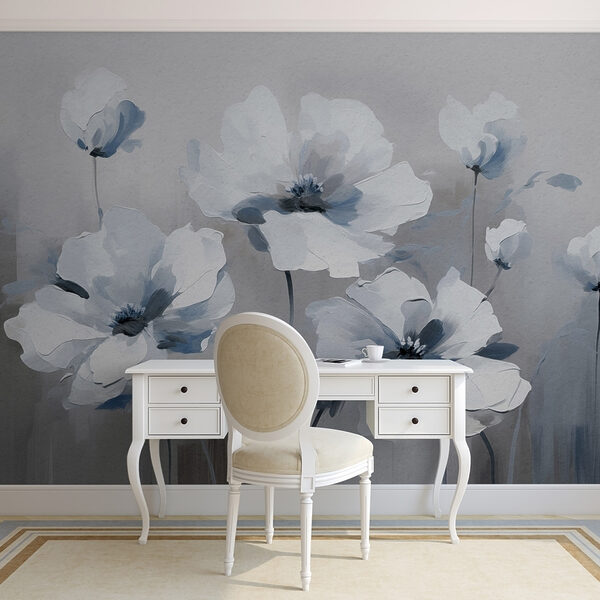 Malerei von weißen Blumen Malerei von weißen Blumen