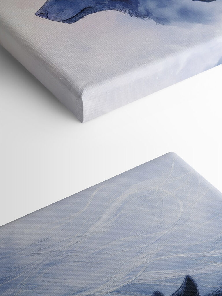 Woman with white hair and wolfs Woman with white hair and wolfs