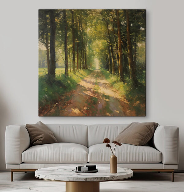 Schotterstraße durch einen Wald Wandbilder Schotterstraße durch einen Wald