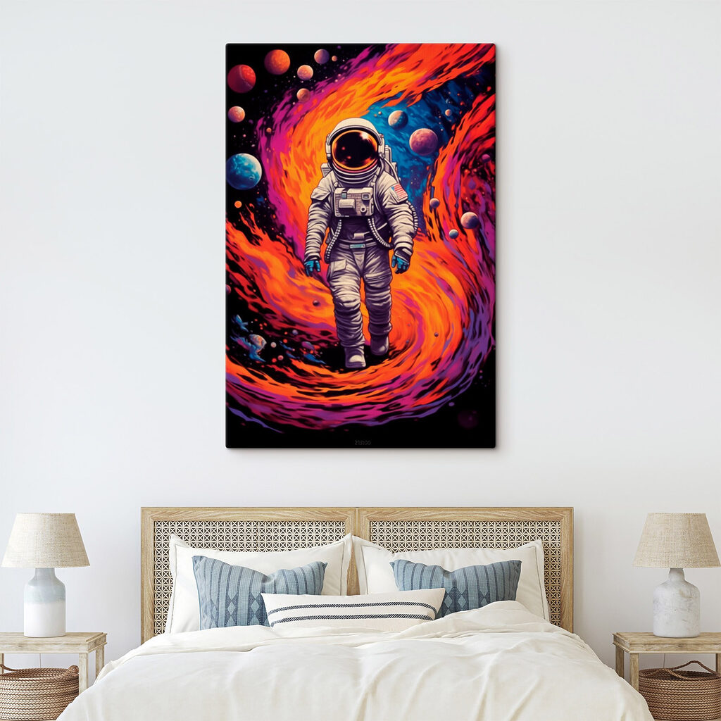 An astronaut walking in space