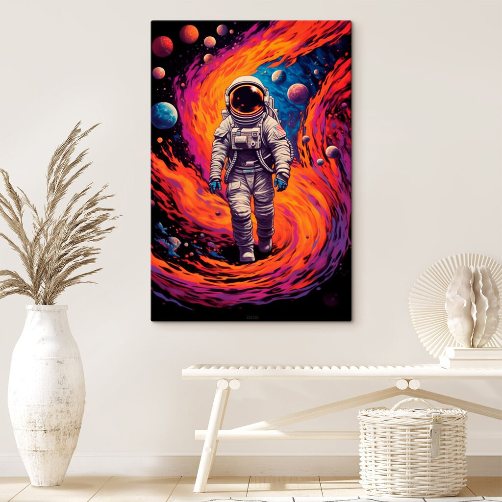 An astronaut walking in space