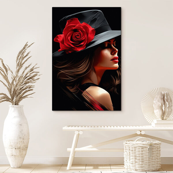 Frau mit einer Rose in ihrem Hut Frau mit einer Rose in ihrem Hut