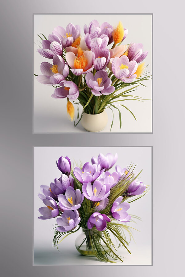 Collage aus Blumen in einer Vase Collage aus Blumen in einer Vase