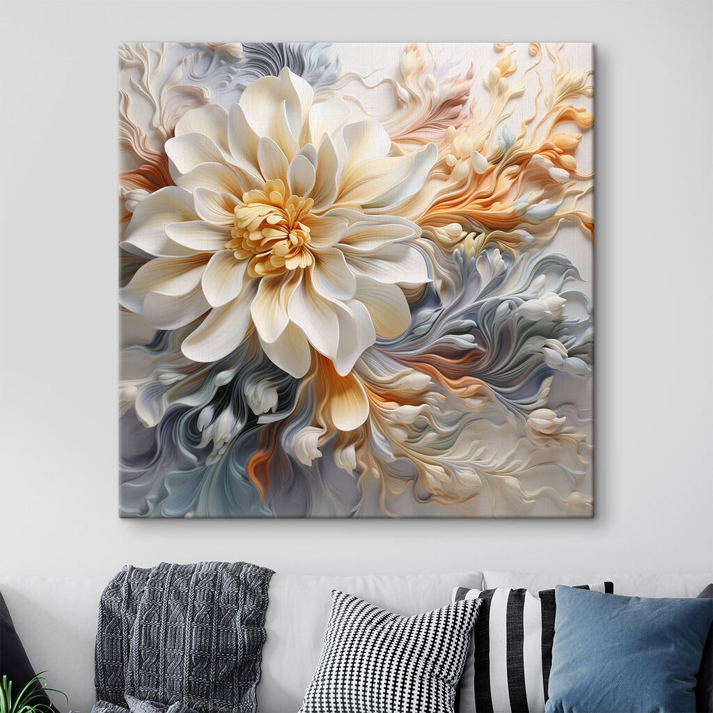 White flower with yellow center