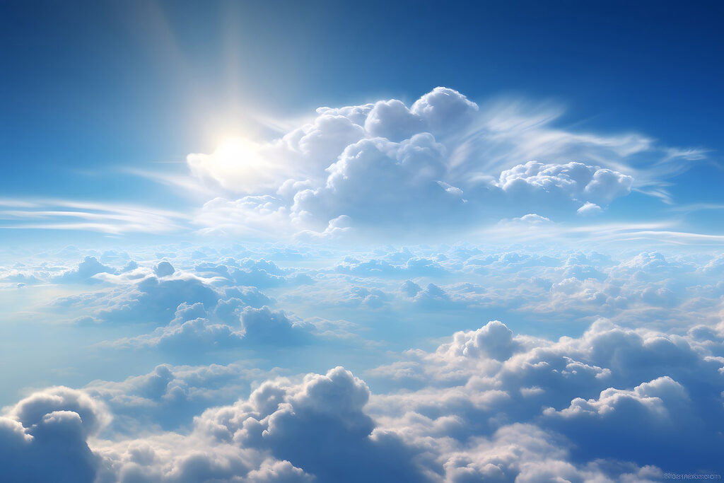 Wolken und blauer Himmel mit Wolken und die Sonne Wolken und blauer Himmel mit Wolken und die Sonne
