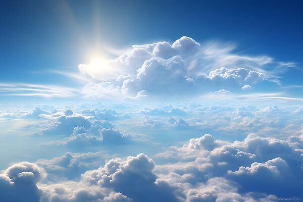 Wolken und blauer Himmel mit Wolken und die Sonne Wolken und blauer Himmel mit Wolken und die Sonne