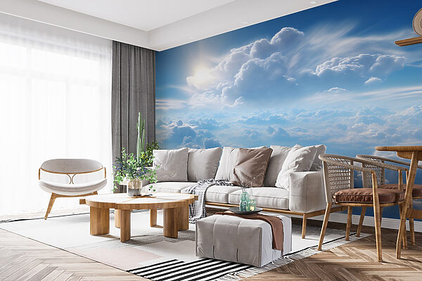 Wolken und blauer Himmel mit Wolken und die Sonne Wolken und blauer Himmel mit Wolken und die Sonne