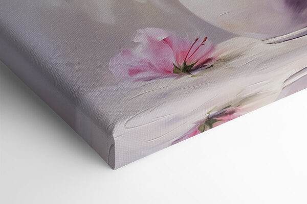 Gemälde mit rosa Blumen in einer Vase Gemälde mit rosa Blumen in einer Vase
