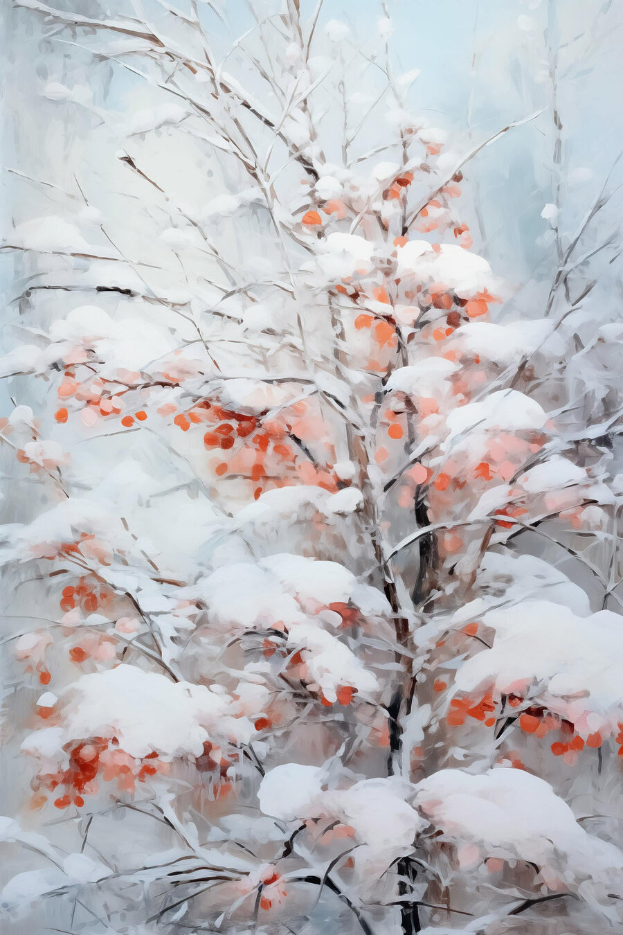 Baum mit Schnee bedeckt