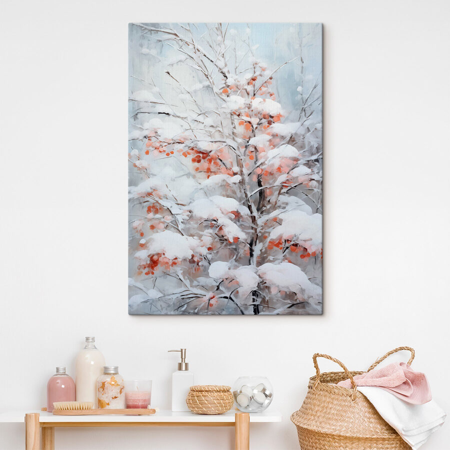 Baum mit Schnee bedeckt