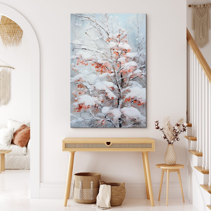 Baum mit Schnee bedeckt
