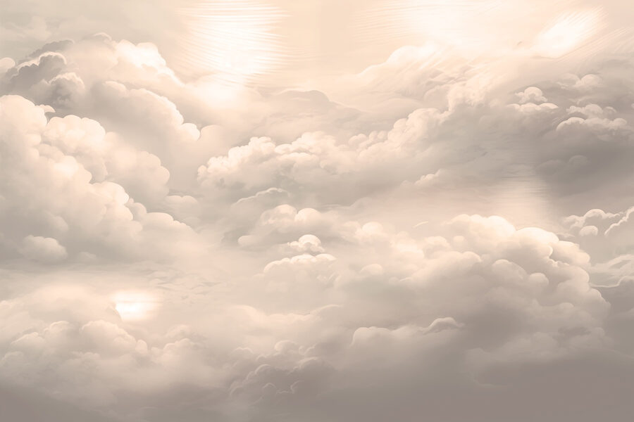 Fototapeten Sanfte Wolken treiben über den Himmel – Bild 3