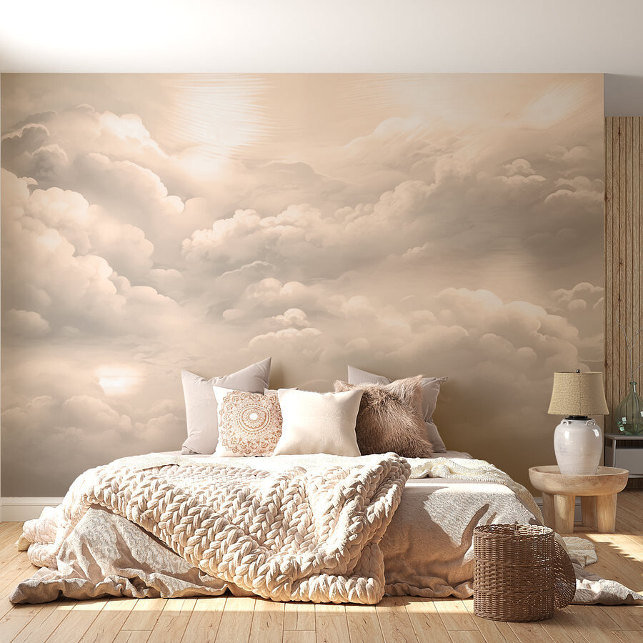 Fototapeten Sanfte Wolken treiben über den Himmel