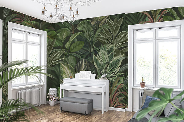 Tapete mit vielen verschiedenen Arten von Blättern Tapete mit vielen verschiedenen Arten von Blättern