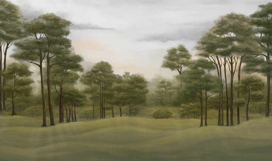 Landschaft mit Bäumen und Gras Landschaft mit Bäumen und Gras