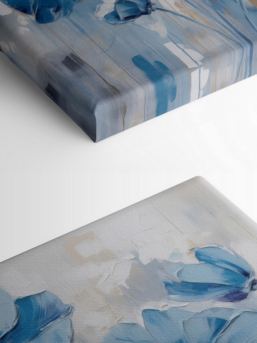 Malerei von blauen Blumen