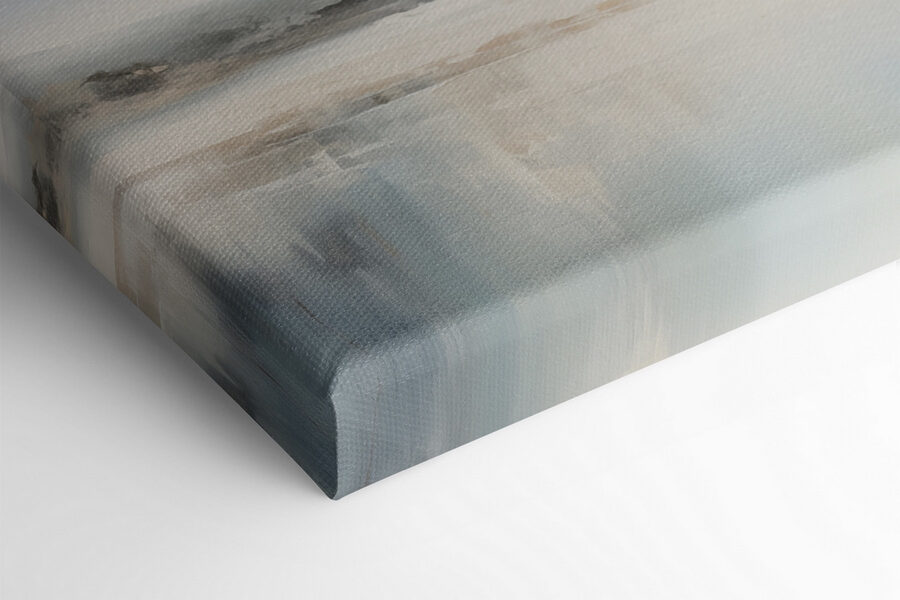 Gemälde einer Landschaft mit einer Wasserfläche und Nebel Gemälde einer Landschaft mit einer Wasserfläche und Nebel
