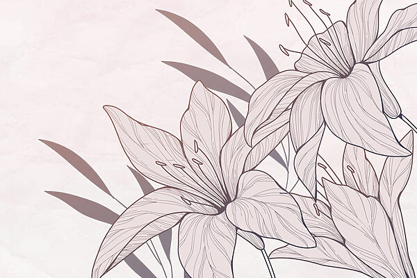 Zeichnung von Blumen und Blättern Zeichnung von Blumen und Blättern