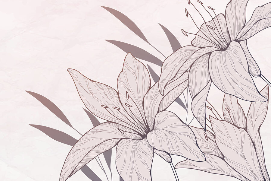 Zeichnung von Blumen und Blättern Zeichnung von Blumen und Blättern