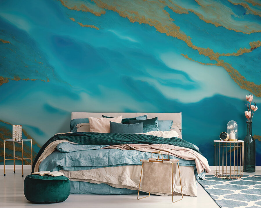 Gelassene Wellen in Blau und Gold