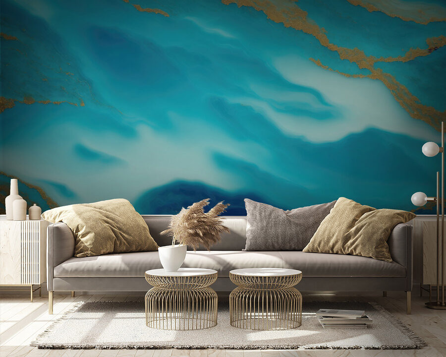 Gelassene Wellen in Blau und Gold