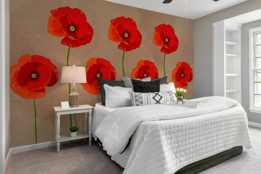 Gruppe von roten Blumen