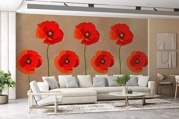Gruppe von roten Blumen Gruppe von roten Blumen