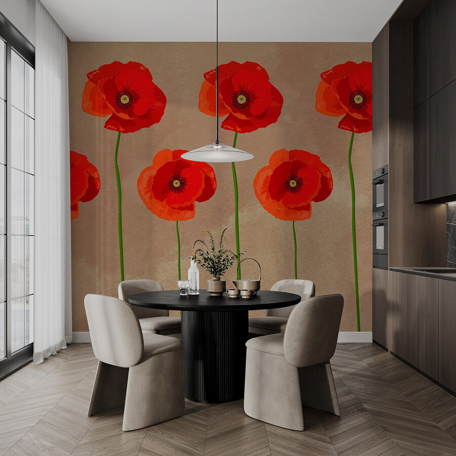 Gruppe von roten Blumen