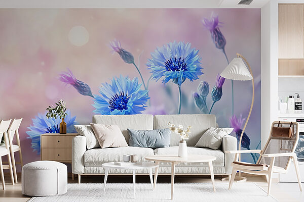 Gruppe von blauen Blumen Gruppe von blauen Blumen