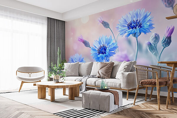 Gruppe von blauen Blumen Gruppe von blauen Blumen