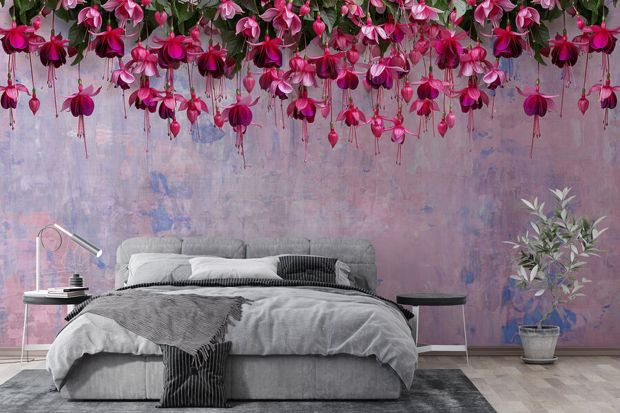 Gruppe von rosa Blumen