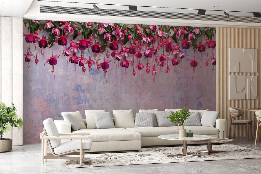 Gruppe von rosa Blumen