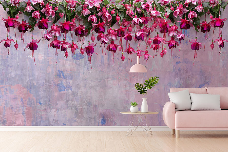 Gruppe von rosa Blumen