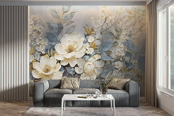 Malerei von Blumen und Blättern Malerei von Blumen und Blättern