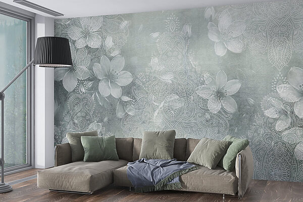 Weiße Blumen auf grauem Hintergrund Weiße Blumen auf grauem Hintergrund