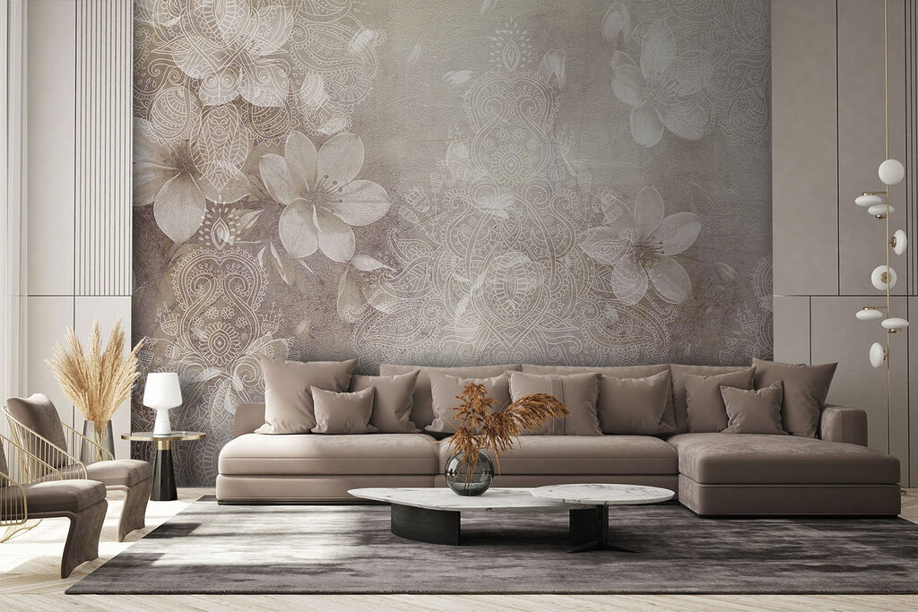 White flowers on a grey background White flowers on a grey background