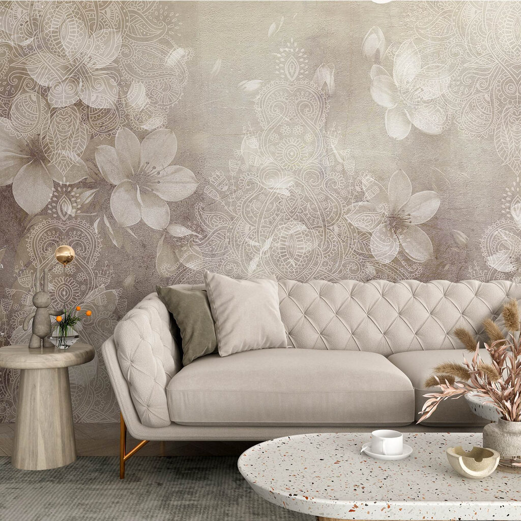 White flowers on a grey background White flowers on a grey background