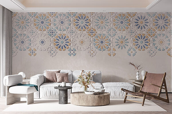 Wand mit einem Blumenmuster Wand mit einem Blumenmuster