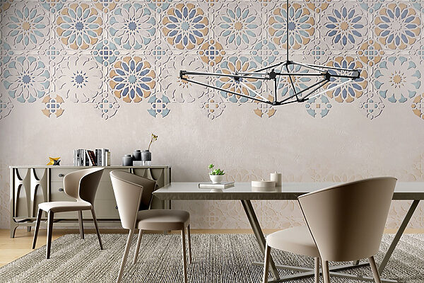 Wand mit einem Blumenmuster Wand mit einem Blumenmuster