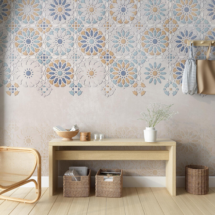 Wand mit einem Blumenmuster